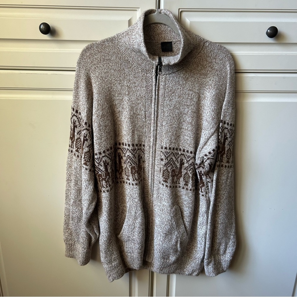 100% Alpaca Men's Sweater Cardigan XL